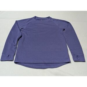 LL Bean Medium 10-12 Unisex Long Sleeve Baselayer Shirt Kids Youth Blue